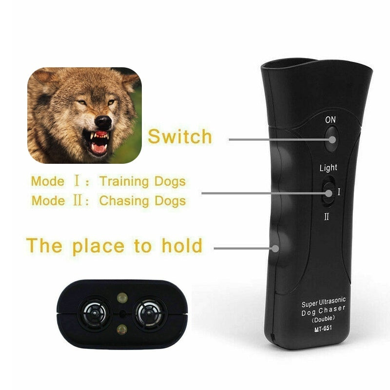 Dog Training Device – Ultrasonic Anti-Bark & LED Flashlight