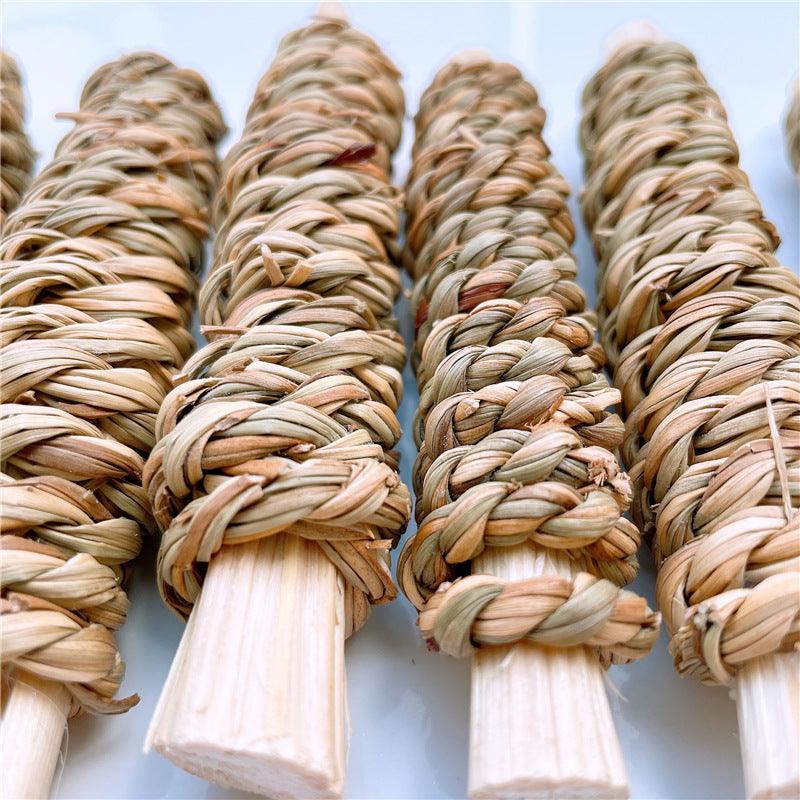 Bamboo Bliss Straw Molar Toy - Natural Water Grass And Sweet Bamboo Small Pet Grinding Toy