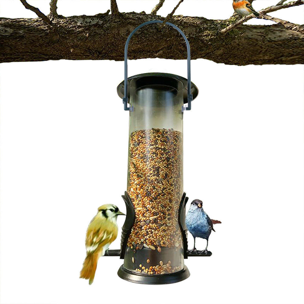 Hanging Garden Bird Feeder – Plastic Food Dispenser & Decoration