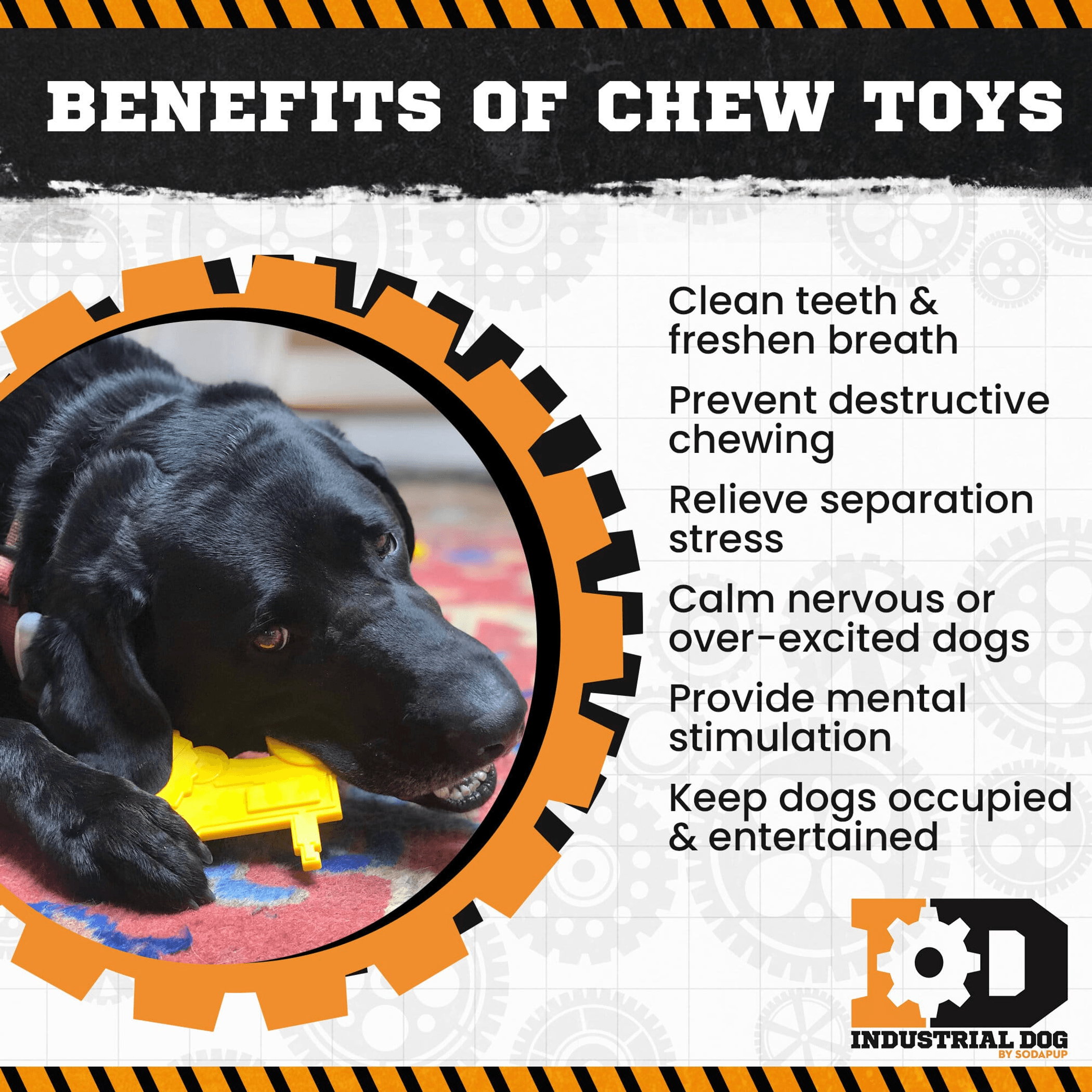 ID Tractor Ultra-Durable Nylon Chew Toy for Aggressive Dogs