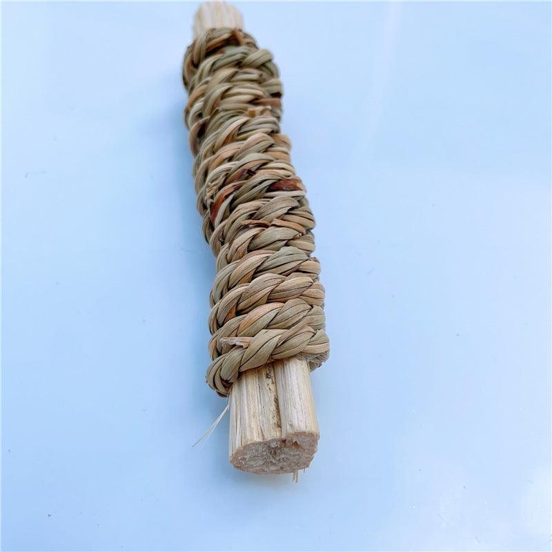 Bamboo Bliss Straw Molar Toy - Natural Water Grass And Sweet Bamboo Small Pet Grinding Toy